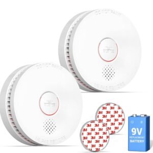 SITERWELL Smoke Detector, 10 Year Product Life Fire Alarm with Magnetic Fastening Kit, Smoke Alarm with Photoelectric Sensor and Low Battery Warning Function for House, ETL-9th Listed, GS509A, 2 Pack